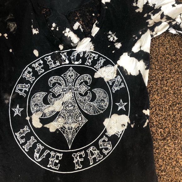 Affliction Tops - S/M Custom Bleached Affliction Tee